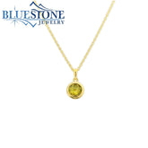18K Gold Plated Necklace With Peridot - 18"
